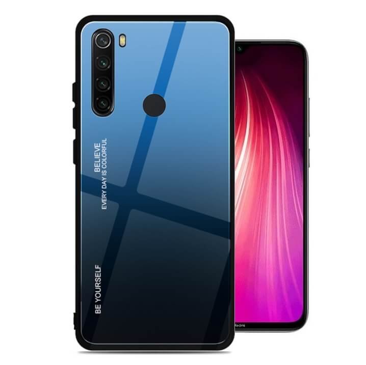 Funda Xiaomi Redmi Note 8 Tpu Trasera Cristal azul