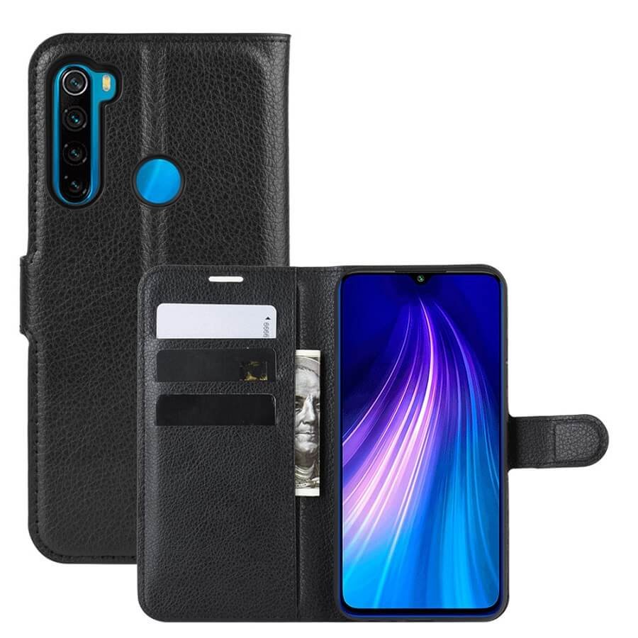 Funda cuero Libro Xiaomi Redmi Note 8 Soporte Video Negra