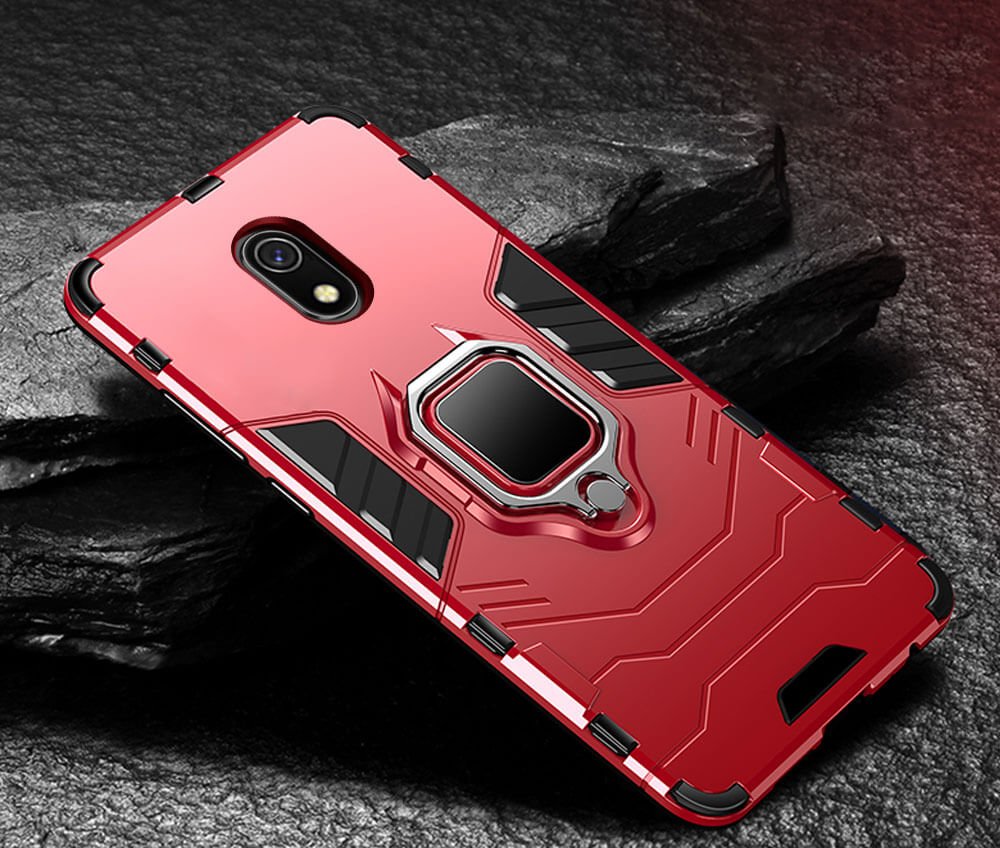 Funda Xiaomi Redmi 8A Anillo Soporte Roja