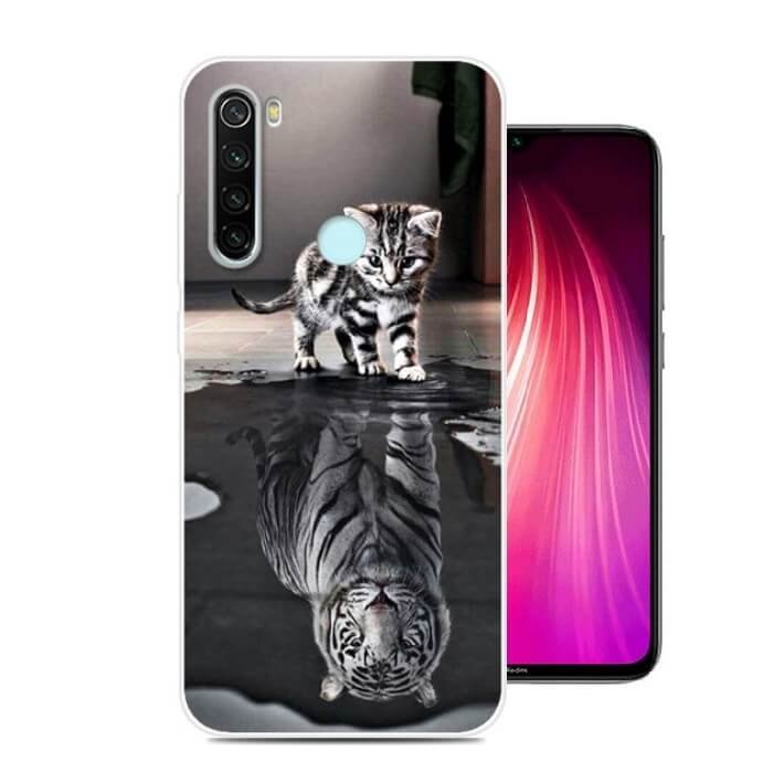 Funda Xiaomi Redmi Note 8 Dibujo Gato Espejo tpu