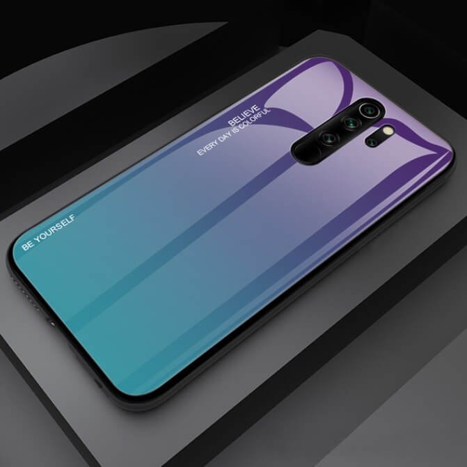 Funda Xiaomi Redmi Note 8 Pro Tpu Trasera Cristal turquesa