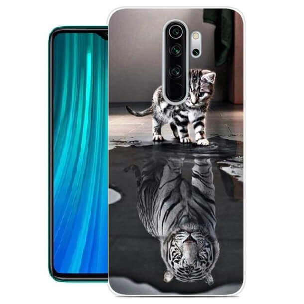 Funda Xiaomi Redmi Note 8 Pro Dibujo Gato Espejosilicona