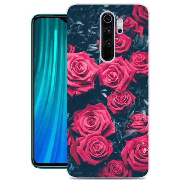 Funda Xiaomi Redmi Note 8 Pro Dibujo Rosas silicona