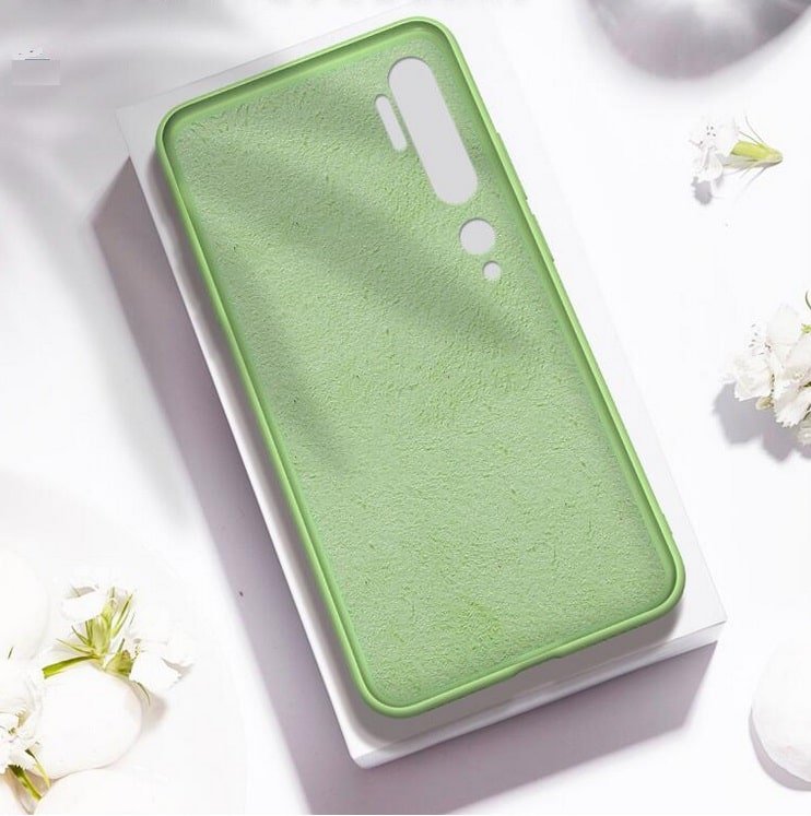 Carcasa Xiaomi Mi Note 10 Suave verde detalle