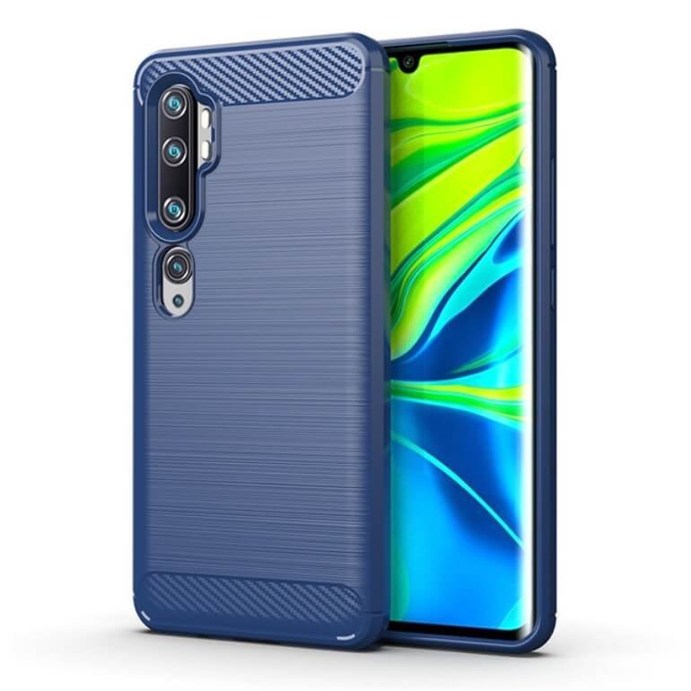 Funda Xiaomi Mi Note 10 carbono tpu azul
