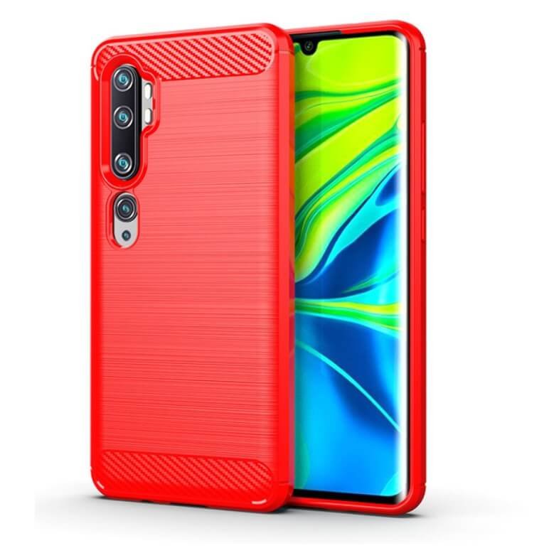 Funda Xiaomi Mi Note 10 Carbono roja