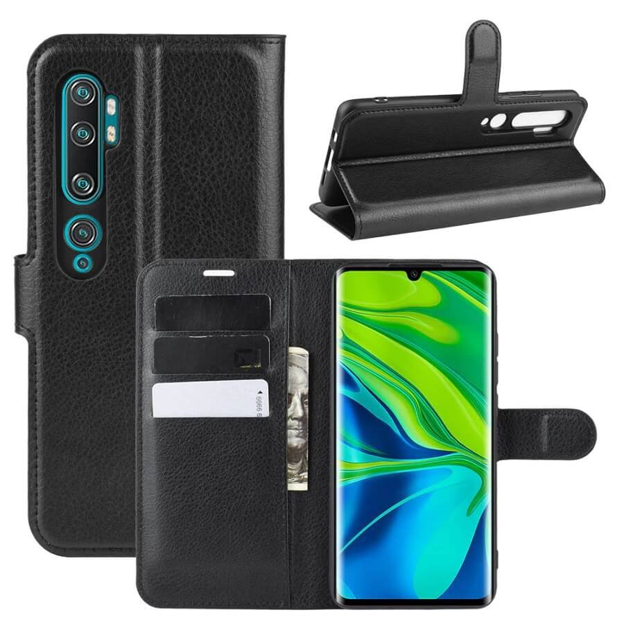 Funda Libro Xiaomi MI Note 10 cuero Soporte Negro