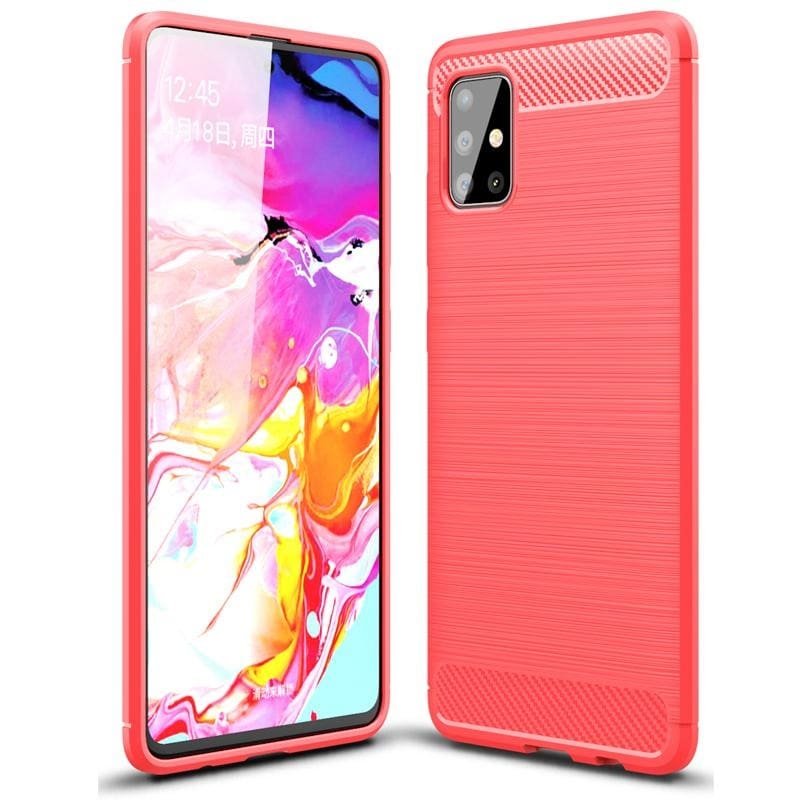 Funda Samsung Galaxy A51 Tpu Carbono 3D Roja