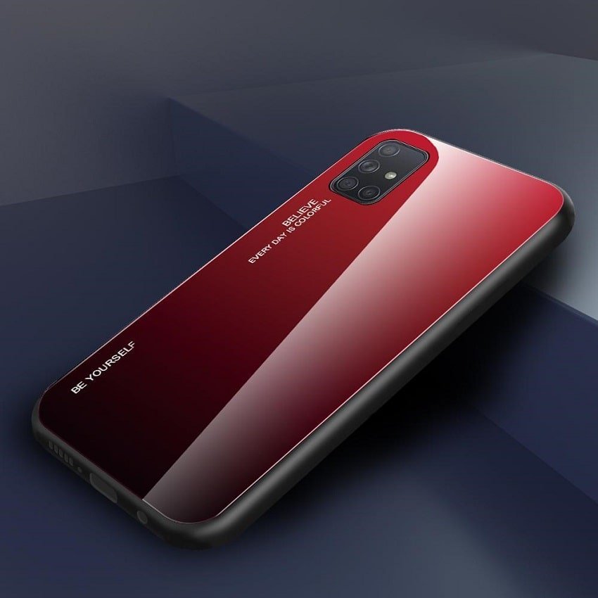 Funda Samsung Galaxy A50 Tpu Trasera Cristal roja