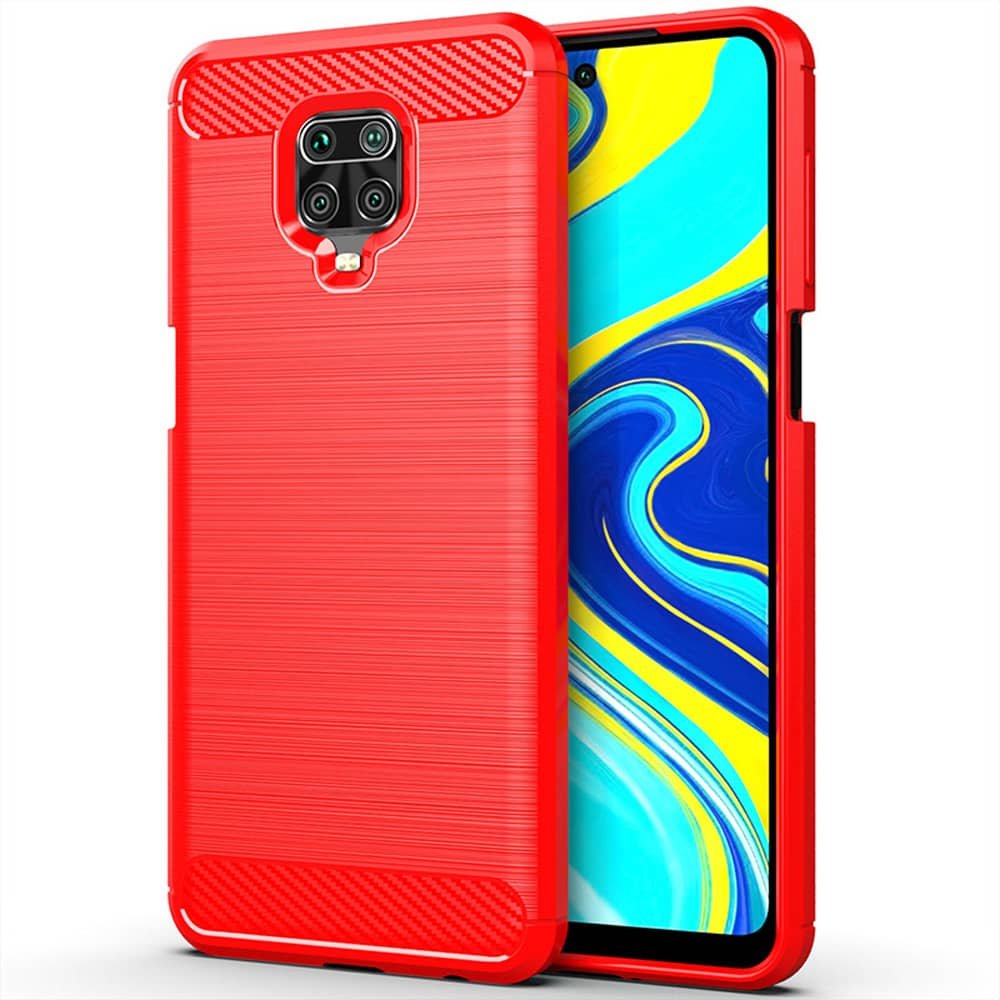 Funda Xiaomi Redmi Note 9 PRO carbono tpu Roja