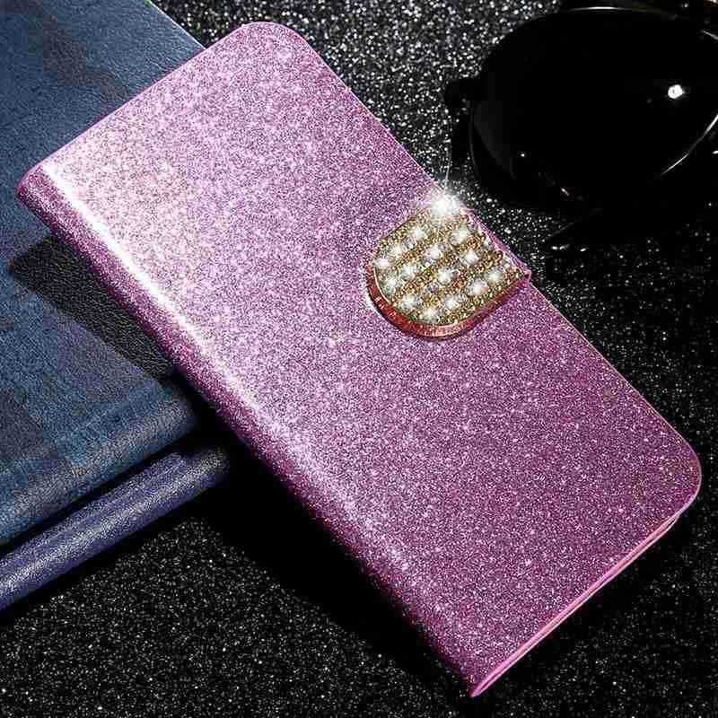 Funda Libro Xiaomi Redmi Note 9 Pro Cuero Diamantes Bling Rosa