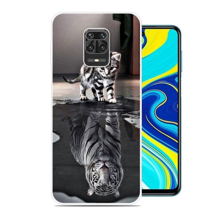 Funda Xiaomi Redmi Note 9 PRO TPU Dibujo Gato reflejo