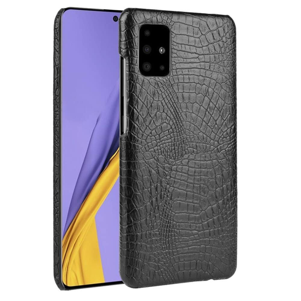 Carcasa Samsung Galaxy A51 Cuero Estilo Croco Negra