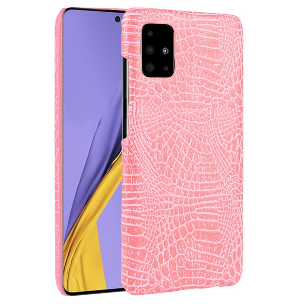 Carcasa Samsung Galaxy A51 Cuero Estilo Croco Rosa