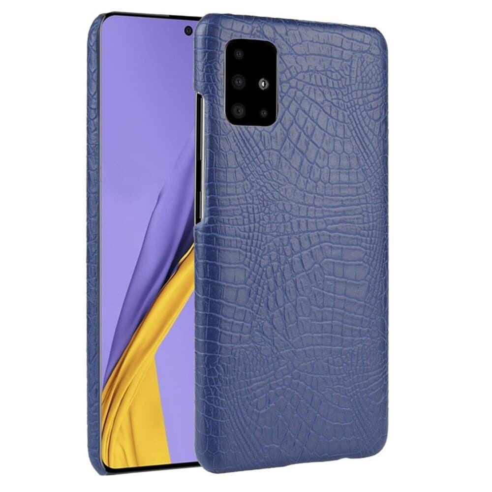 Carcasa Samsung Galaxy A51 Cuero Estilo Croco Navy