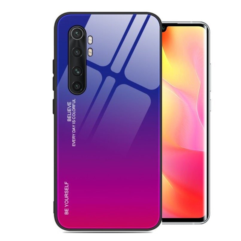 Carcasa Mi Note 10 Lite Trasera Cristal templado fucsia