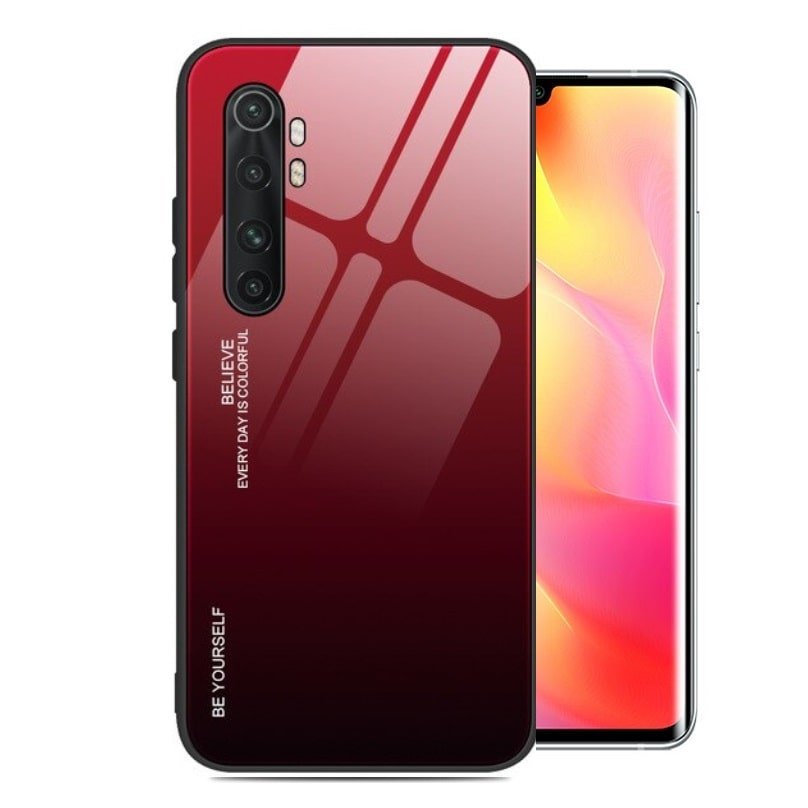 Carcasa Mi Note 10 Lite Trasera Cristal templado roja