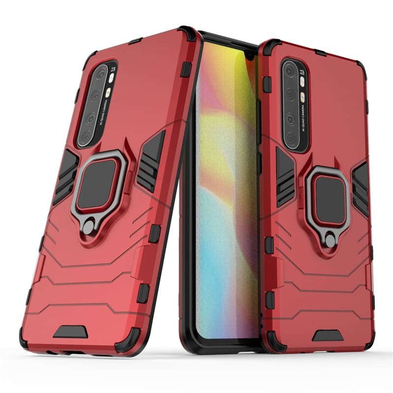 Funda Xiaomi Mi Note 10 Lite IShock Resistante con anilla Roja