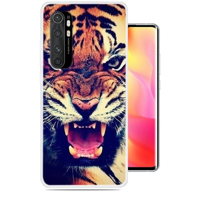 Funda silicona Xiaomi Mi Note 10 Lite Dibujo Tigre