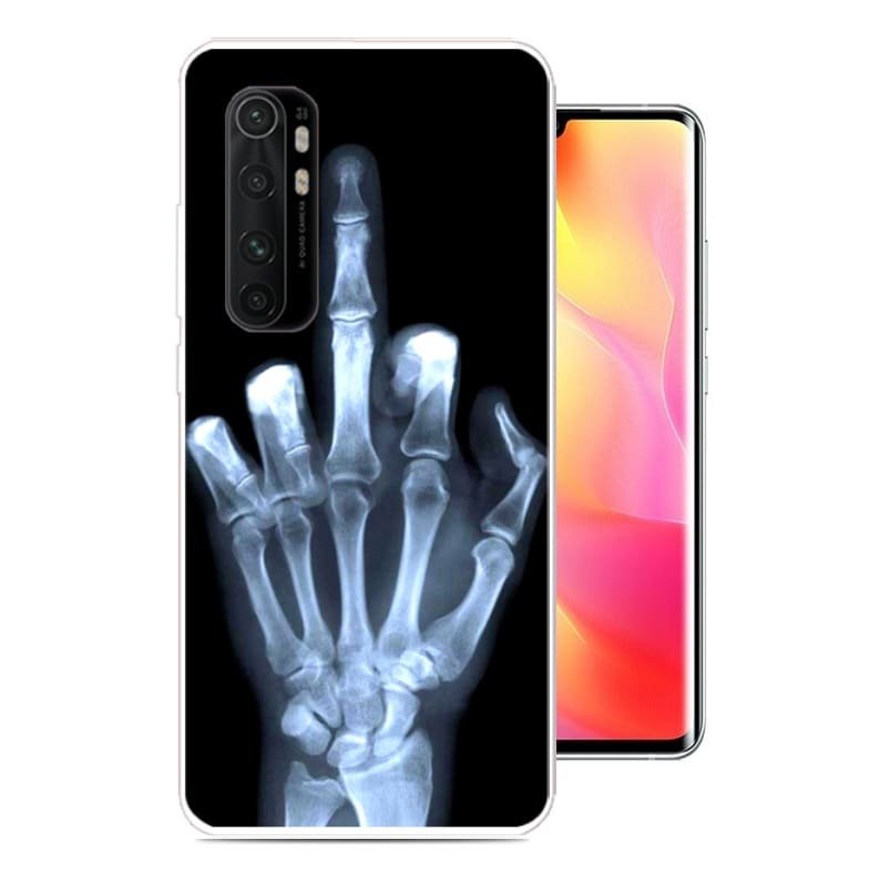 Funda silicona Xiaomi Mi Note 10 Lite Dibujo Esqueleto
