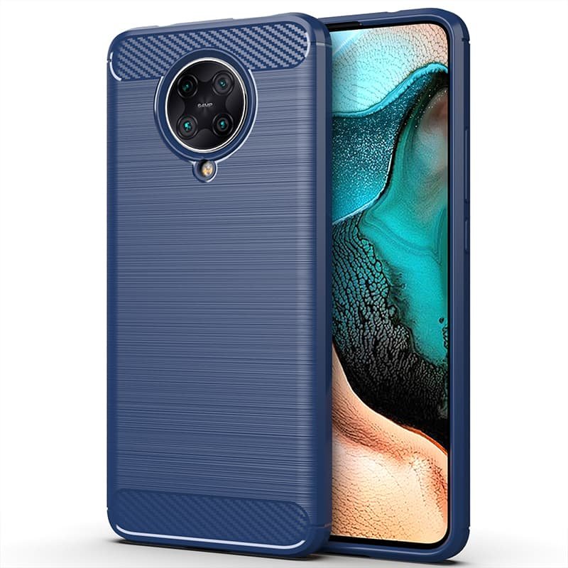 Funda Poco Pocophone F2 Pro Tpu Carbono 3D Azul