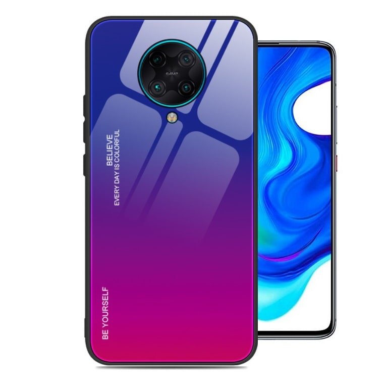Carcasa Pocophone Poco F2 Pro Trasera Cristal templado fucsia