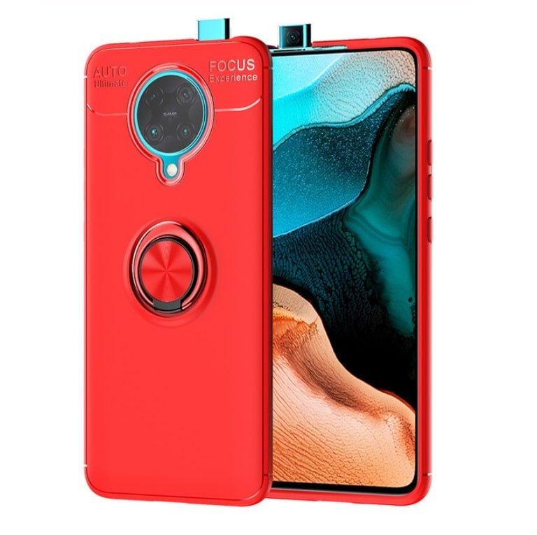 Funda Pocophone Poco F2 Pro Anillo y Magnetica Roja