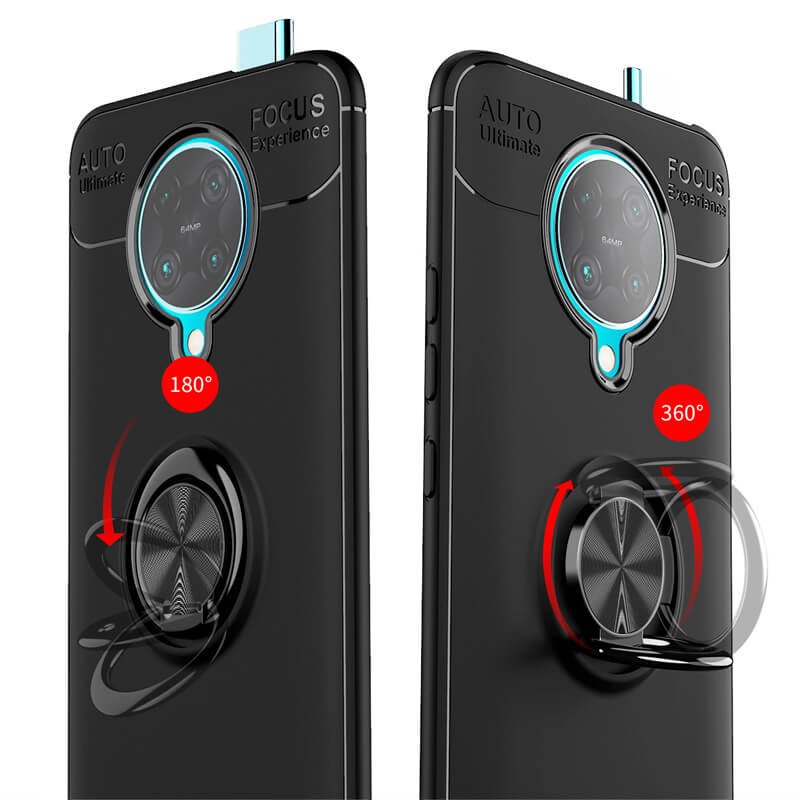 Carcasa Pocophone F2 Pro Anillo y Magnetica Roja detalle