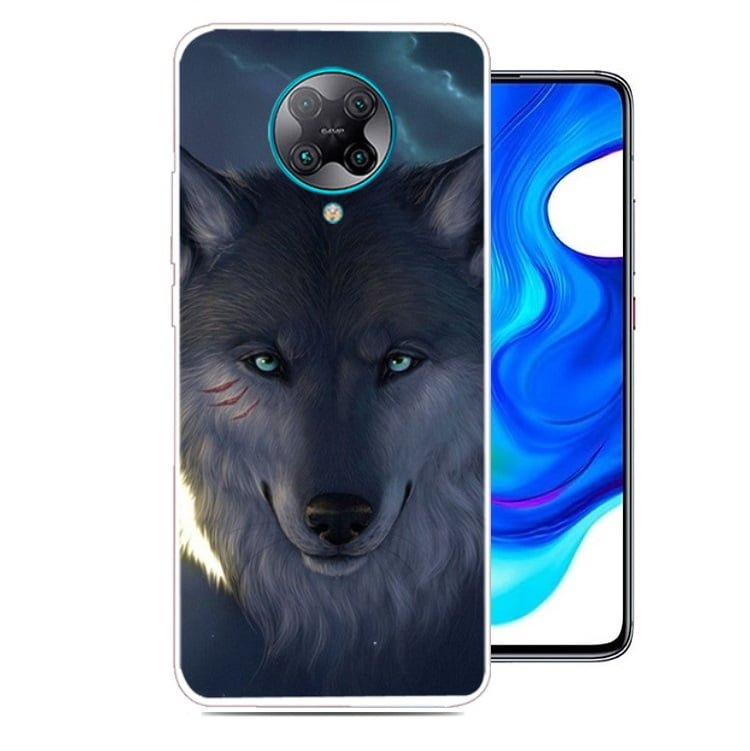 Funda Pocophone F2 Pro TPU Dibujo Lobo