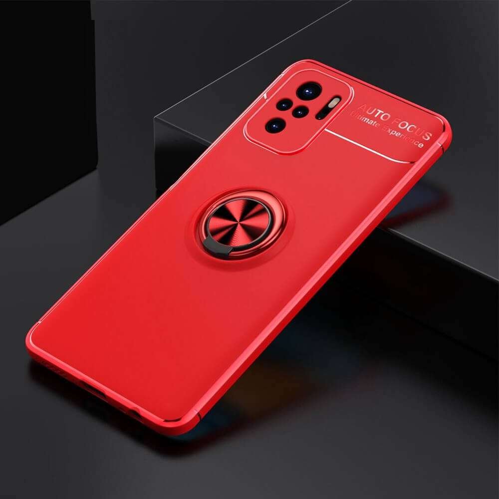 Funda Xiaomi Redmi Note 10 Anillo Magnetico rojo
