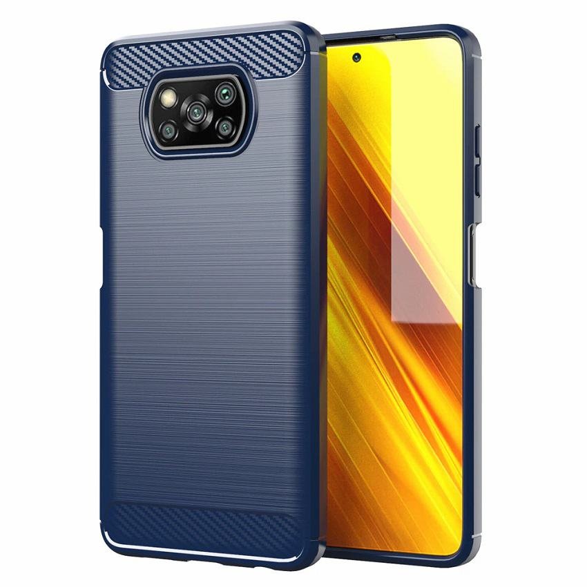Funda Xiaomi Poco X3 Pro texturada Carbono azul