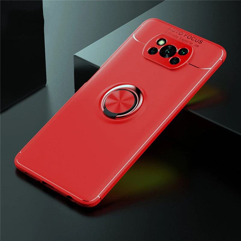 Carcasa Xiaomi Pocophone X3 Pro Anillo Magnetico roja