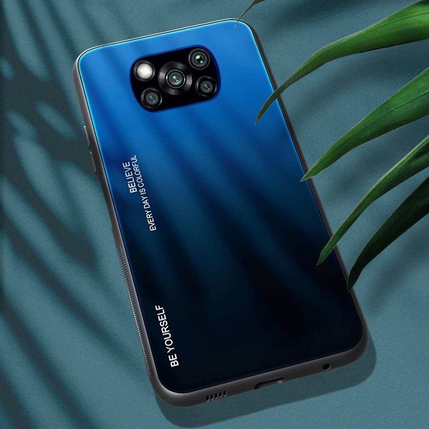 Funda Xiaomi Poco X3 Pro Silicona y cristal templado azul