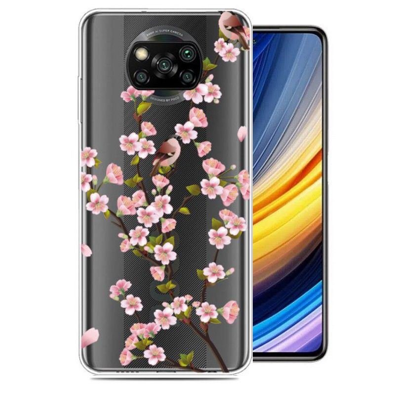 Funda Silicona transparente Pocophone Poco X3 Pro Flor