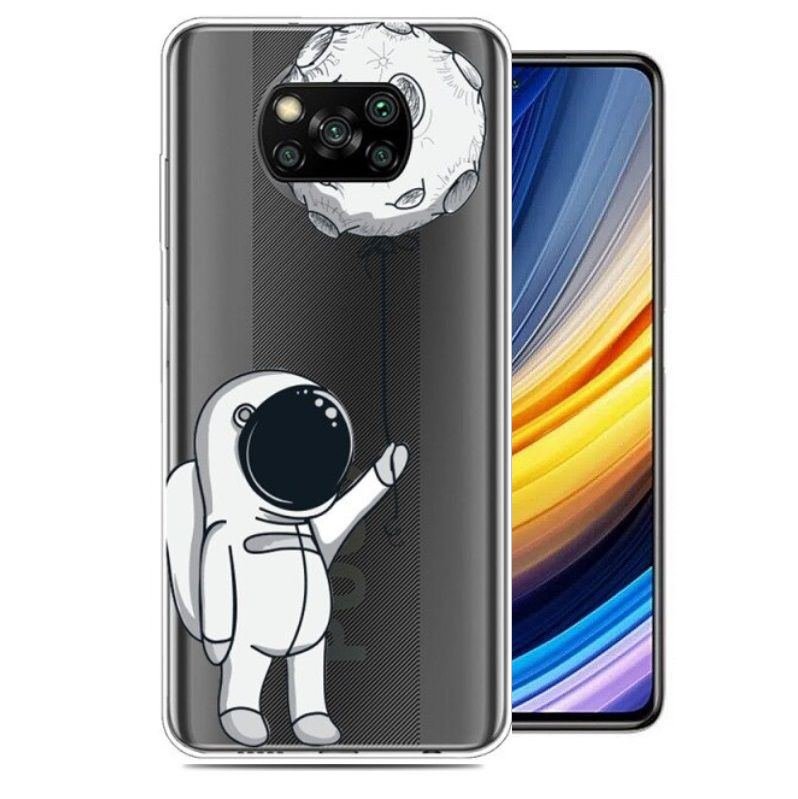 Funda Silicona transparente Pocophone Poco X3 Pro Cosmonauta