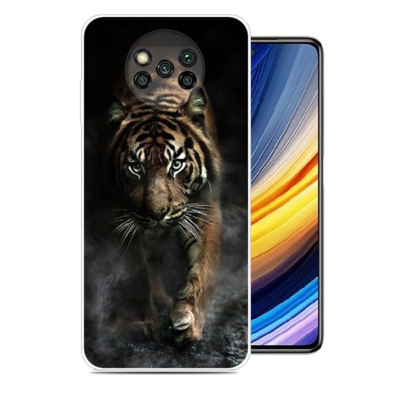 Funda Silicona transparente Pocophone Poco X3 Pro tigre