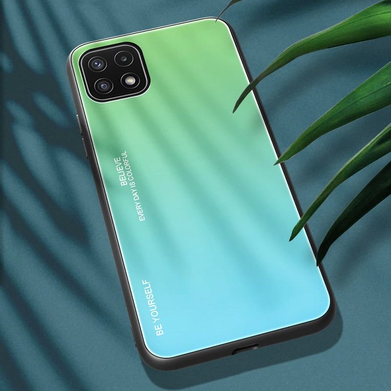 Funda Samsung Galaxy A22 5G Tpu y cristal turquesa