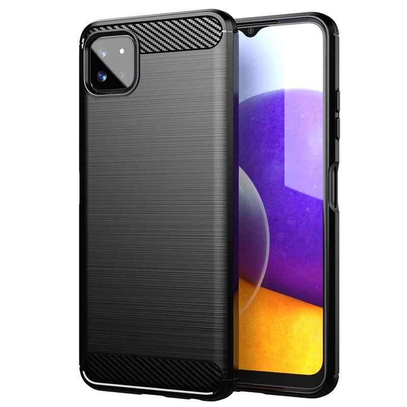Funda Samsung Galaxy A22 5G Gel Hybrida Cepillada negra