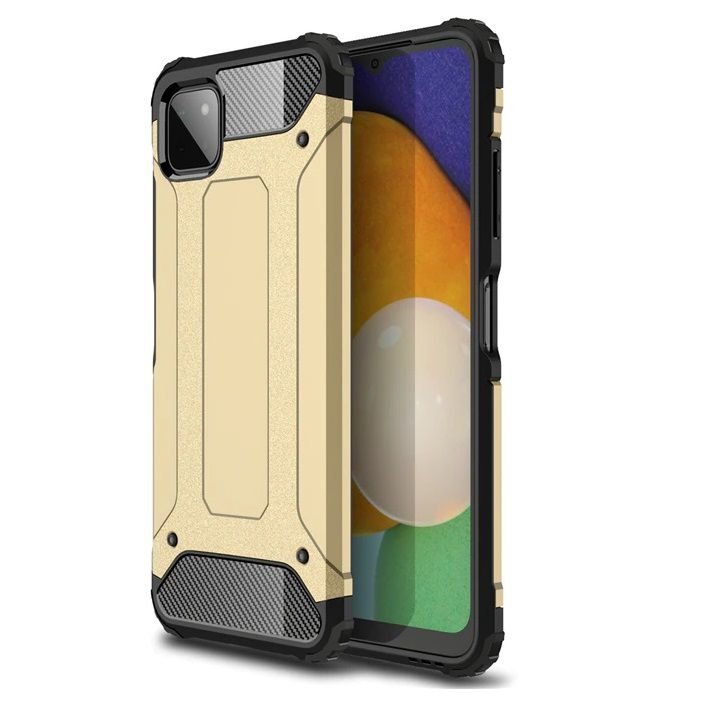 Funda Samsung Galaxy A22 5G Titan Dorada. Carcasa armadura Anti golpes