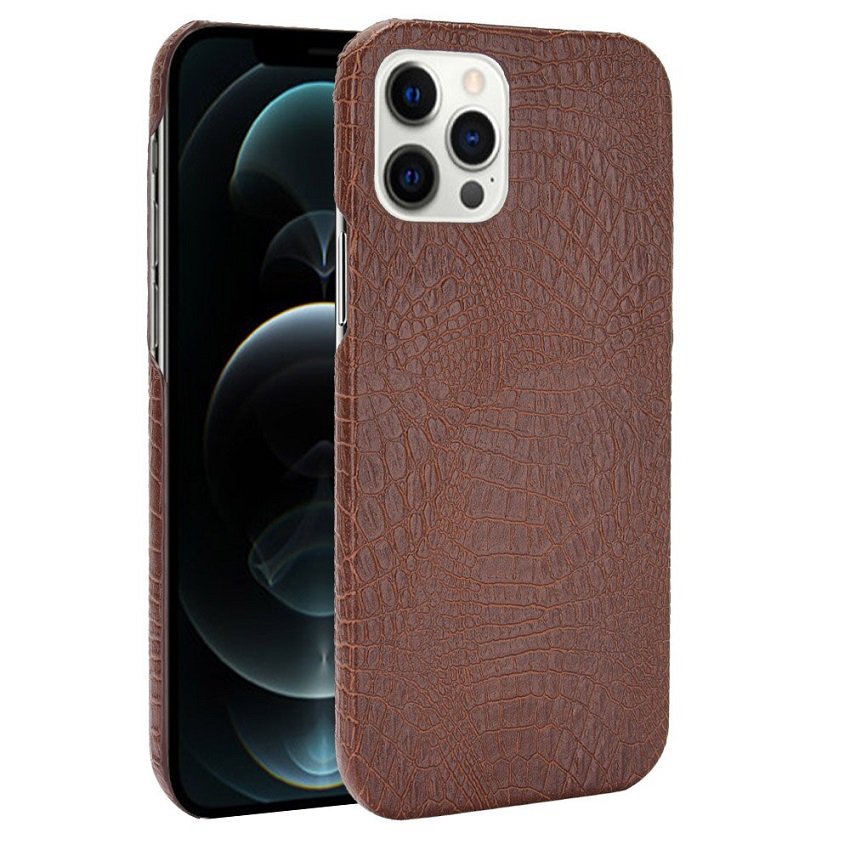 Funda iPhone 13 Pro o Pro Max Textura Cocodrilo marron
