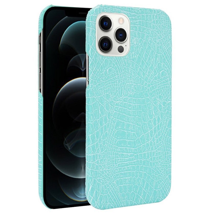 Funda iPhone 13 Pro o Pro Max Textura Cocodrilo turquesa