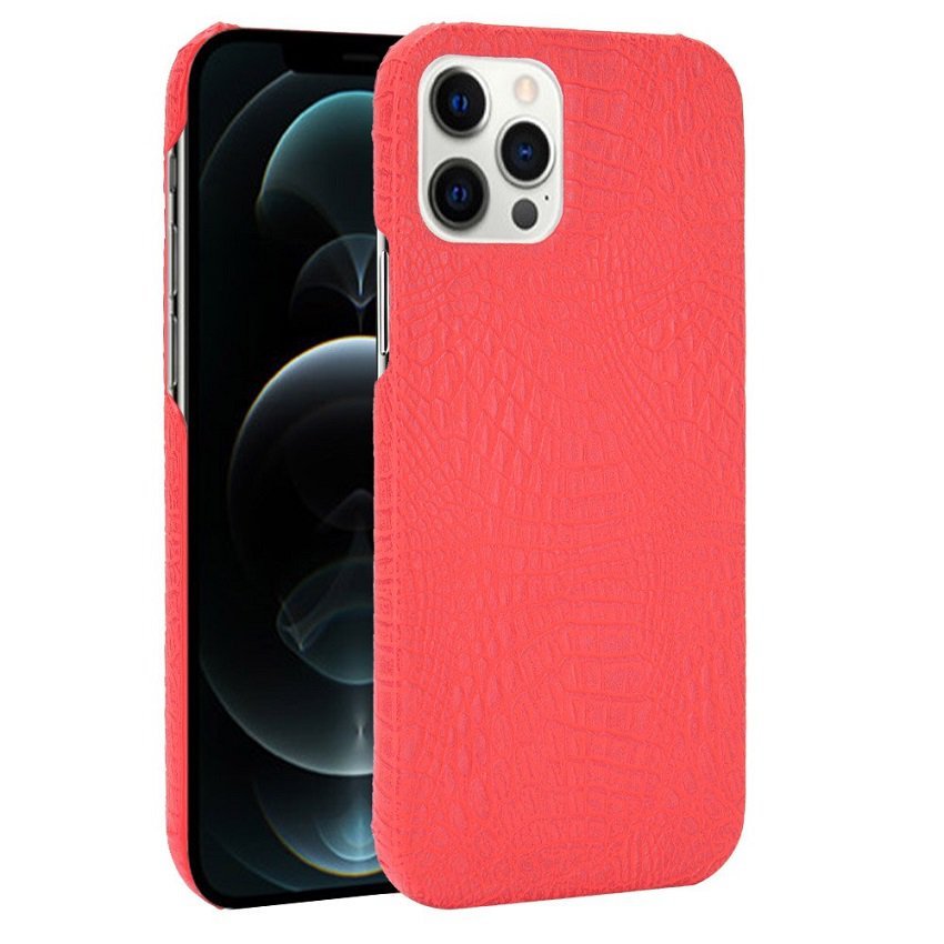 Funda iPhone 13 Pro o Pro Max Textura Cocodrilo roja