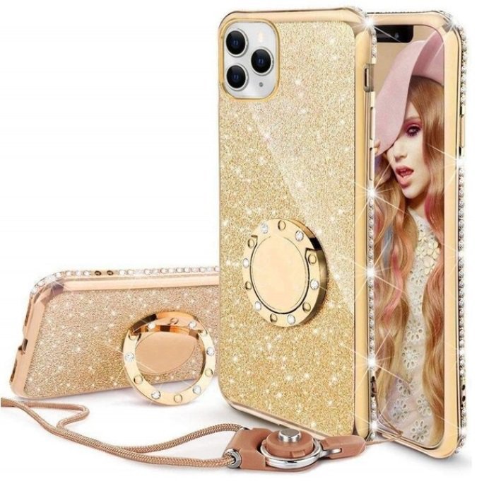 Funda Bling iPhone 13 Pro o Pro Max diamante Dorada