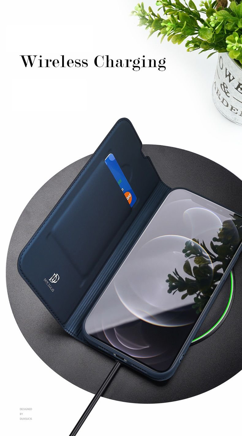 Estuche Cuero iPhone 13 Pro y Pro Max Libro Dux qi