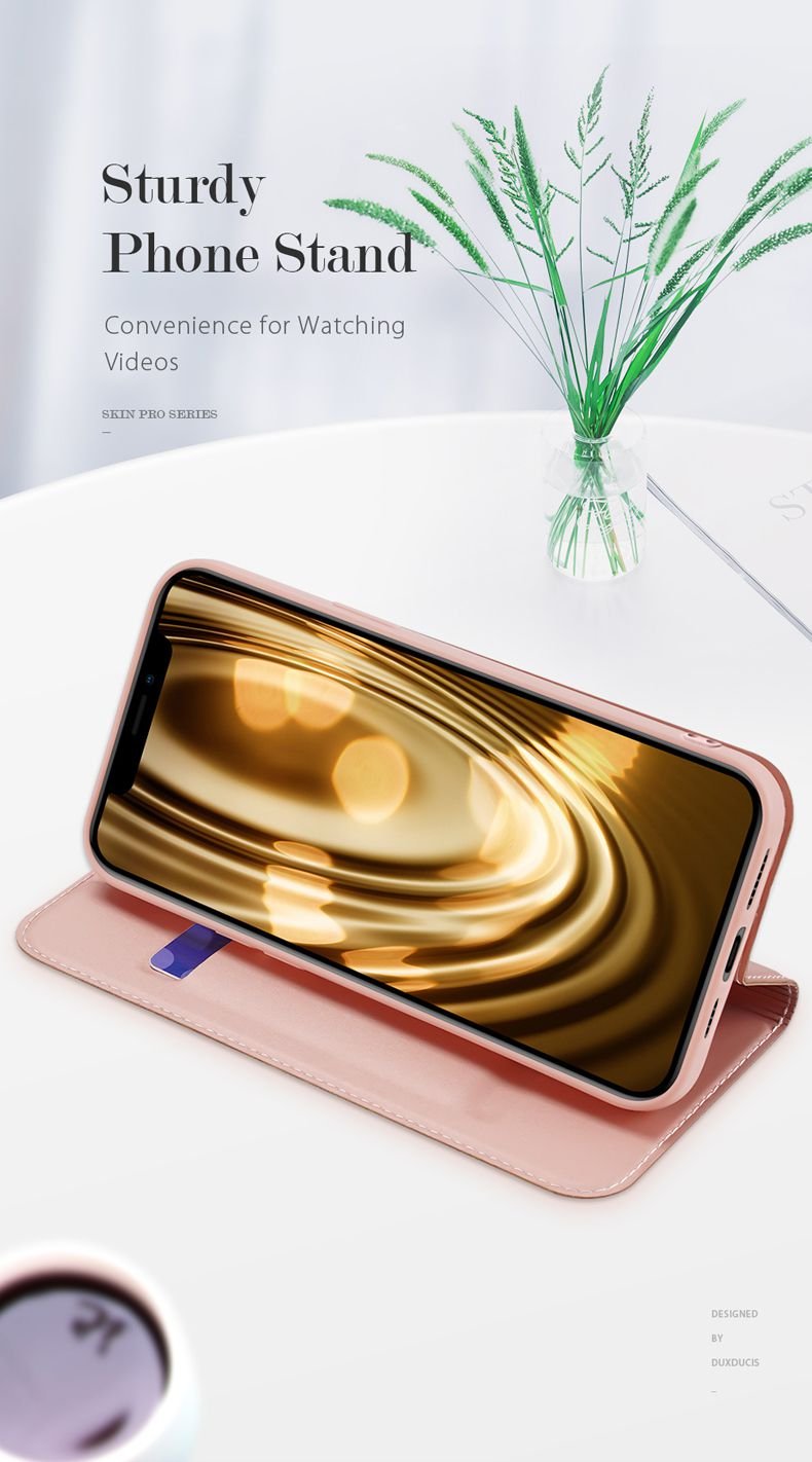 Estuche Cuero iPhone 13 Pro y Pro Max Libro Dux soporte