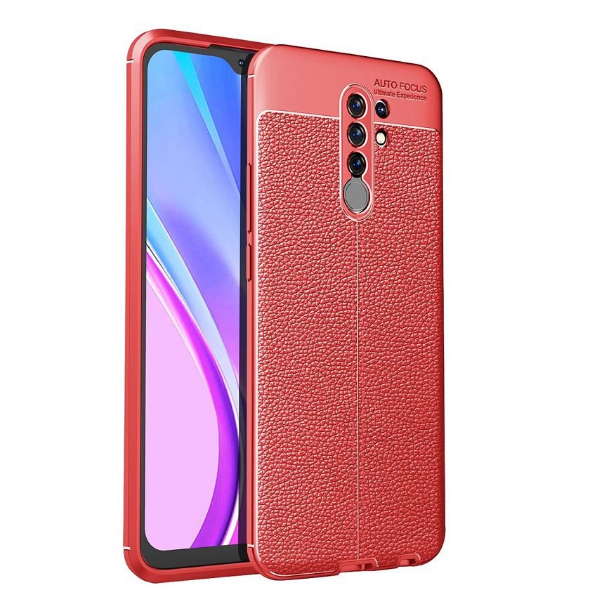 Funda Xiaomi Redmi 9 o 9T Cuero Tpu Focus roja