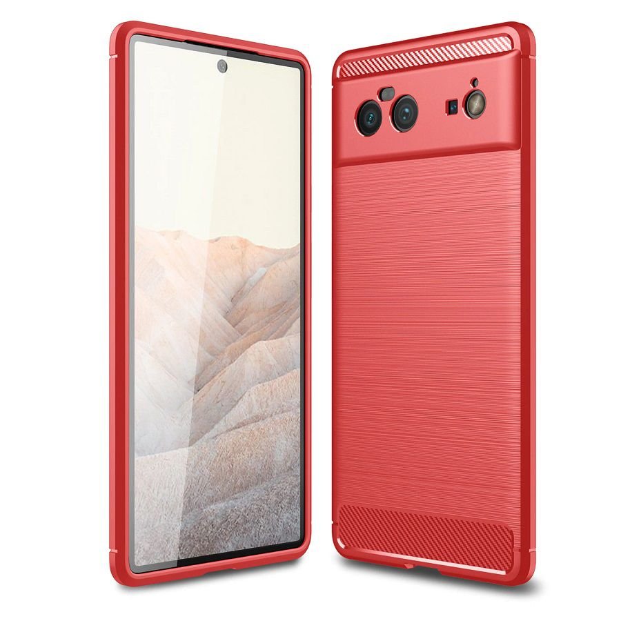 Funda Google Pixel 6 Pro Carbono flexible roja