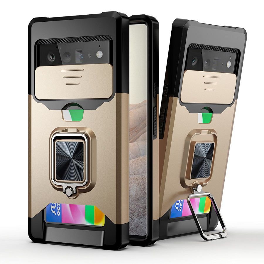 Funda Armadura Google Pixel 6 Pro Dorada magnetica