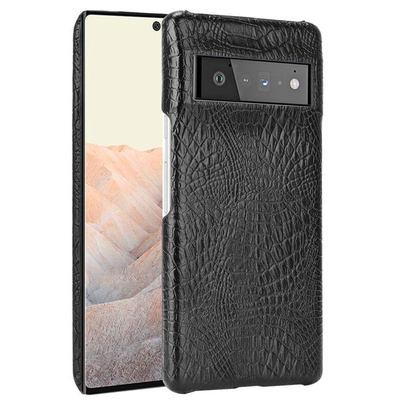 Carcasa Google Pixel 6 Pro Cuero Estilo Croco Negra