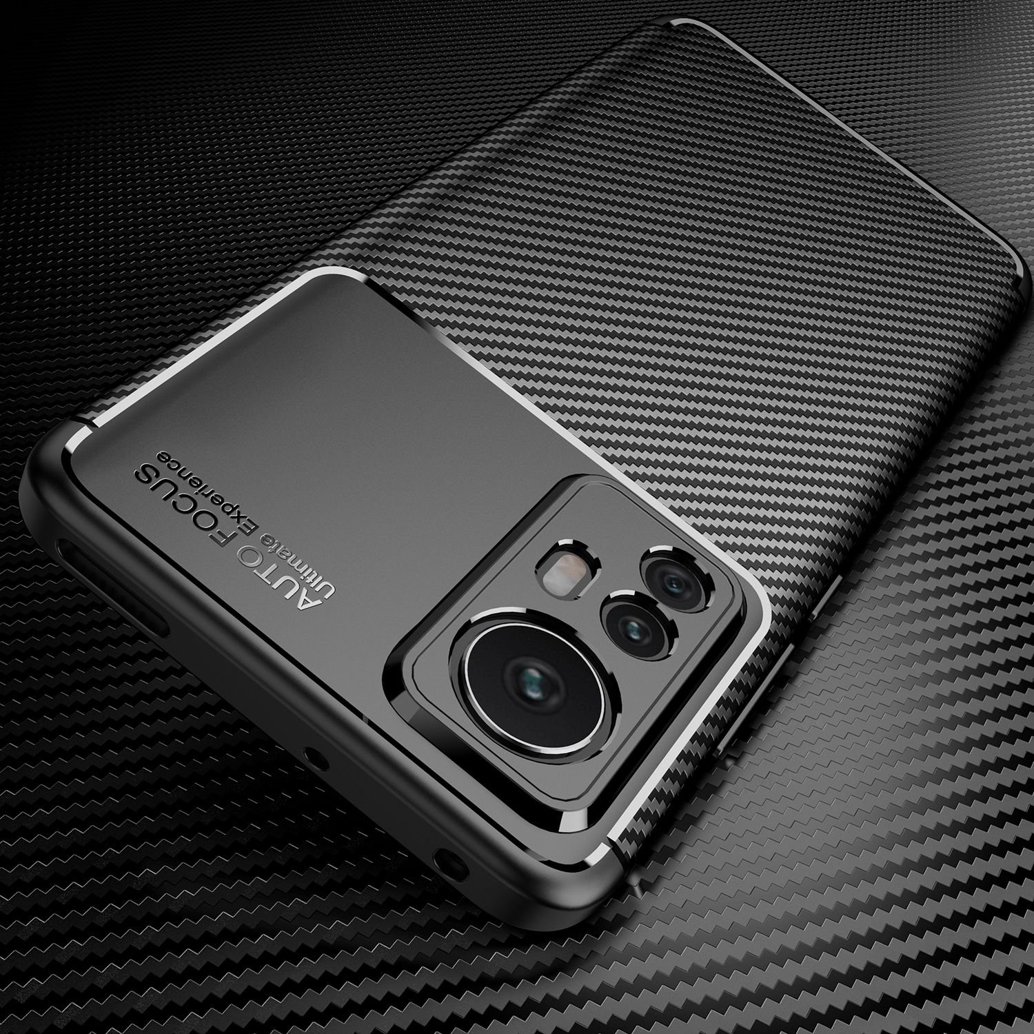 Carcasa Xiaomi 12 TPU Fibra Carbono Negra